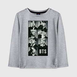 Лонгслив хлопковый детский BTS, цвет: меланж