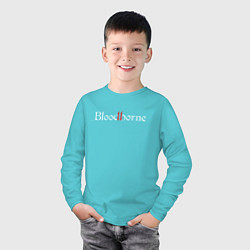 Лонгслив хлопковый детский Bloodborne, цвет: бирюзовый — фото 2