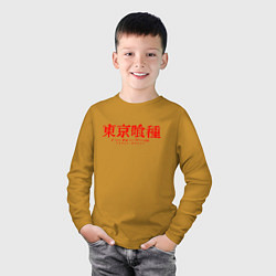 Лонгслив хлопковый детский TOKYO GHOUL, цвет: горчичный — фото 2