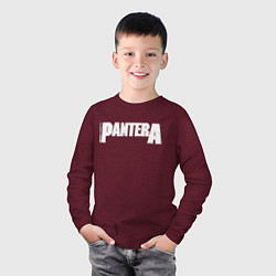 Лонгслив хлопковый детский Pantera, цвет: меланж-бордовый — фото 2