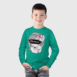 Лонгслив хлопковый детский Senpai, цвет: зеленый — фото 2