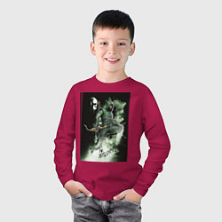 Лонгслив хлопковый детский Shoot For Justice, цвет: маджента — фото 2