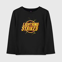Лонгслив хлопковый детский Lightning Strikes, цвет: черный