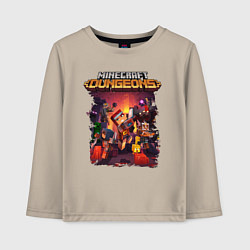 Лонгслив хлопковый детский Minecraft Dungeons, цвет: миндальный