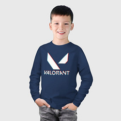Лонгслив хлопковый детский VALORANT GLITCH, цвет: тёмно-синий — фото 2