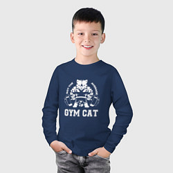 Лонгслив хлопковый детский GYM Cat, цвет: тёмно-синий — фото 2