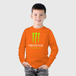 Лонгслив хлопковый детский MONSTER ENERGY, цвет: оранжевый — фото 2