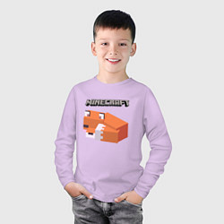 Лонгслив хлопковый детский MINERCRAFT, цвет: лаванда — фото 2