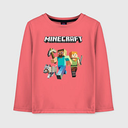 Лонгслив хлопковый детский MINECRAFT, цвет: коралловый