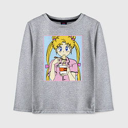 Лонгслив хлопковый детский Sailor Moon Usagi Tsukino, цвет: меланж