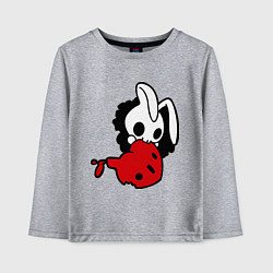 Лонгслив хлопковый детский Заяц ест сердце, цвет: меланж