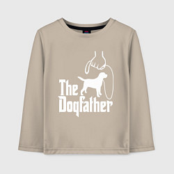 Лонгслив хлопковый детский The Dogfather - пародия, цвет: миндальный