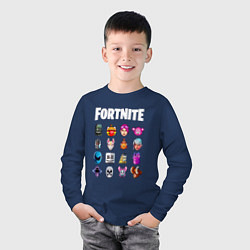 Лонгслив хлопковый детский FORTNITE, цвет: тёмно-синий — фото 2