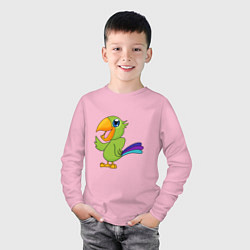 Лонгслив хлопковый детский Мексиканский Попугай, цвет: светло-розовый — фото 2