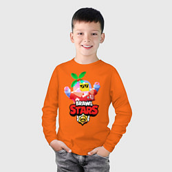 Лонгслив хлопковый детский BRAWL STARS TROPICAL SPROUT, цвет: оранжевый — фото 2