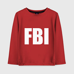 Лонгслив хлопковый детский FBI, цвет: красный