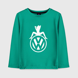 Лонгслив хлопковый детский Volkswagen Girl Z, цвет: зеленый