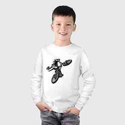 Лонгслив хлопковый детский Велоспорт Z, цвет: белый — фото 2