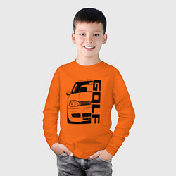 Лонгслив хлопковый детский Volkswagen Golf Z, цвет: оранжевый — фото 2