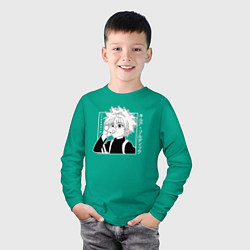Лонгслив хлопковый детский Killua Hunter x Hunter Киллуа, цвет: зеленый — фото 2