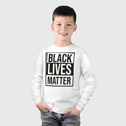 Лонгслив хлопковый детский BLACK LIVES MATTER, цвет: белый — фото 2