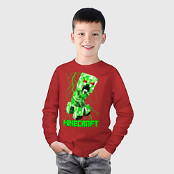 Лонгслив хлопковый детский MINECRAFT CREEPER, цвет: красный — фото 2