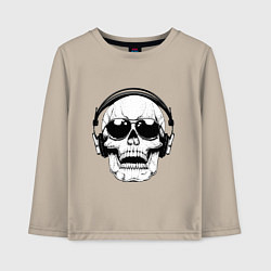 Детский лонгслив Skull Music lover