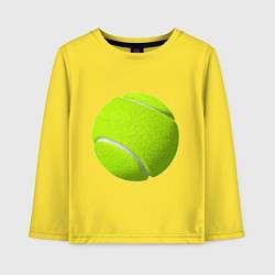 Лонгслив хлопковый детский Теннис цвета желтый — фото 1