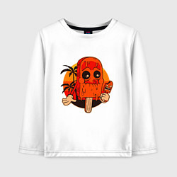 Лонгслив хлопковый детский Мороженое каннибал, цвет: белый