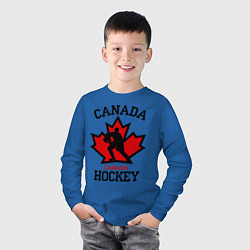 Лонгслив хлопковый детский Canada Hockey, цвет: синий — фото 2