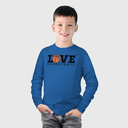 Лонгслив хлопковый детский Love Basketball, цвет: синий — фото 2