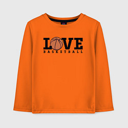 Лонгслив хлопковый детский Love Basketball, цвет: оранжевый
