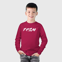 Лонгслив хлопковый детский FCSM, цвет: маджента — фото 2