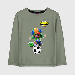 Лонгслив хлопковый детский Brawl STARS футбол, цвет: авокадо
