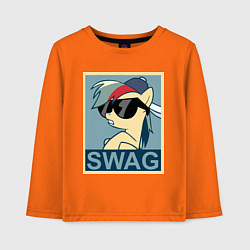 Лонгслив хлопковый детский Rainbow Dash swag, цвет: оранжевый