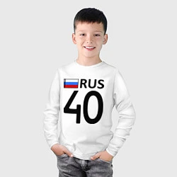 Лонгслив хлопковый детский RUS 40, цвет: белый — фото 2