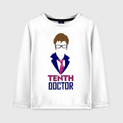 Лонгслив хлопковый детский Tenth Doctor, цвет: белый