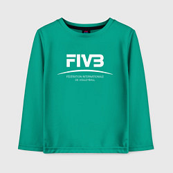 Лонгслив хлопковый детский FIVB ВОЛЕЙБОЛ, цвет: зеленый