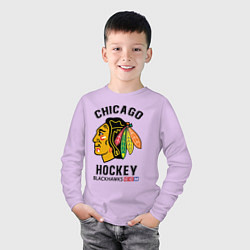 Лонгслив хлопковый детский CHICAGO BLACKHAWKS NHL, цвет: лаванда — фото 2