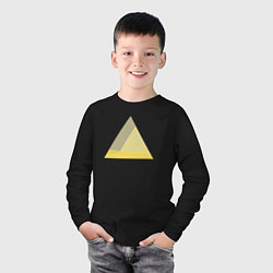 Лонгслив хлопковый детский Градиентный треугольник 5, цвет: черный — фото 2