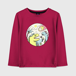 Лонгслив хлопковый детский Последняя вечеринка, цвет: маджента