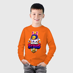 Лонгслив хлопковый детский ЛУННЫЙ СПРУТ BRAWL STARS, цвет: оранжевый — фото 2