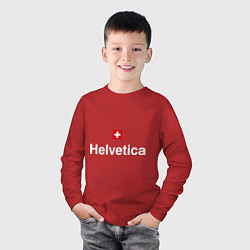 Лонгслив хлопковый детский Helvetica Type, цвет: красный — фото 2