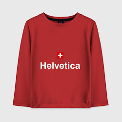 Лонгслив хлопковый детский Helvetica Type, цвет: красный