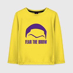 Лонгслив хлопковый детский Lakers - Fear The Brow, цвет: желтый