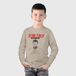 Лонгслив хлопковый детский ST Discovery Spock Z, цвет: миндальный — фото 2