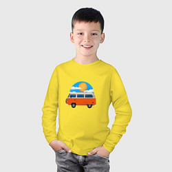 Лонгслив хлопковый детский Volkswagen t1, цвет: желтый — фото 2