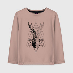 Лонгслив хлопковый детский Polygonal deer, цвет: пыльно-розовый