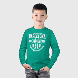 Лонгслив хлопковый детский Barcelona FC, цвет: зеленый — фото 2