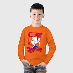 Лонгслив хлопковый детский Сейлор Мун, цвет: оранжевый — фото 2